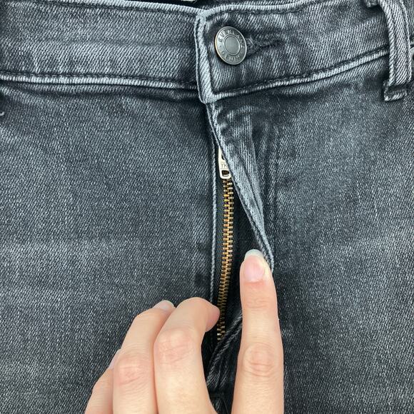 Everlane Washed Black High Rise Zip Raw Hem Pockets Skinny Tall Denim Jean Pants - Picture 6 of 8